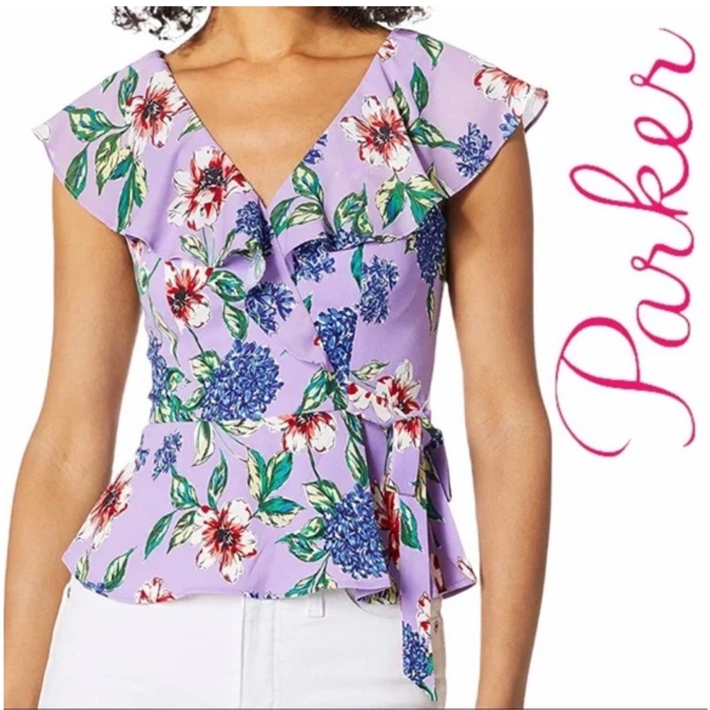 Parker Women's Floral Ruffle Top - Purple